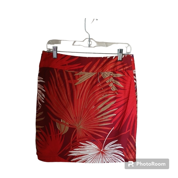 3GAP Women's Vintage Red Tropical Print Skirt  Size 8 - Picture 10 of 10
